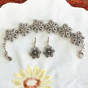 Brighton Flower Bracelet and Earrings